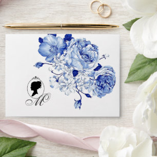 Garden Wedding Flowers Elegant Blue Rose  Envelope