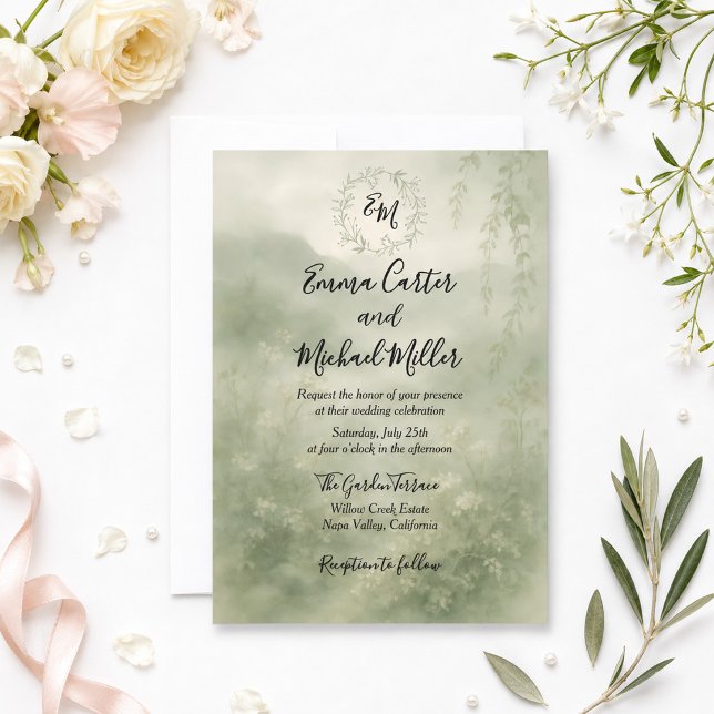 Garden Wedding Invitation Watercolor Botanical (Creator Uploaded)