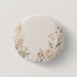Garden Wedding Invitation with Natural 3 Cm Round Badge