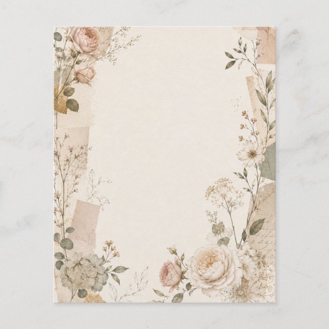 Garden Wedding Invitation with Natural Flyer (Front)