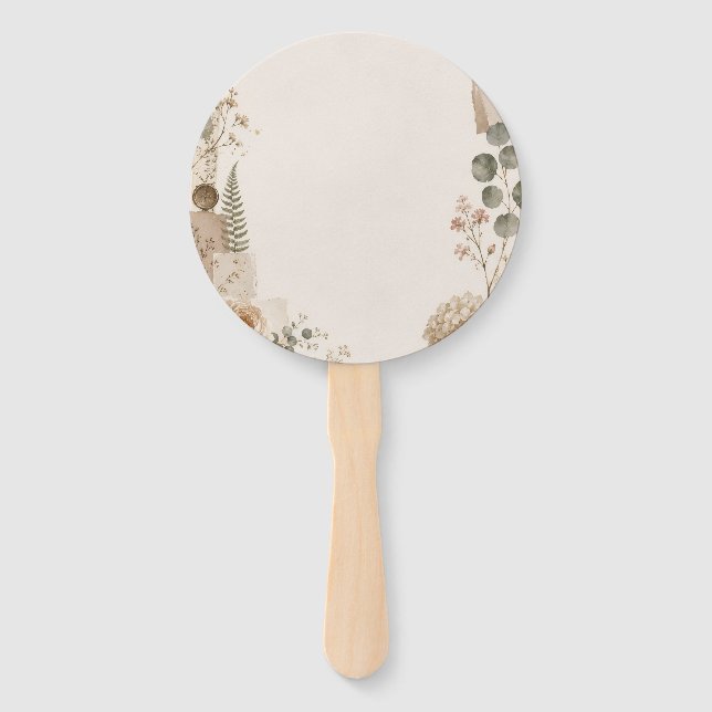 Garden Wedding Invitation with Natural Hand Fan (Back)