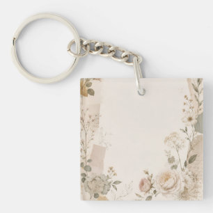 Garden Wedding Invitation with Natural Key Ring