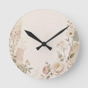 Garden Wedding Invitation with Natural Round Clock