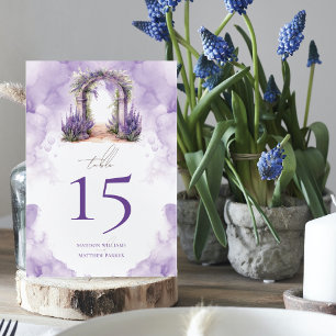 Garden Wedding Lavender Personalised Table Number