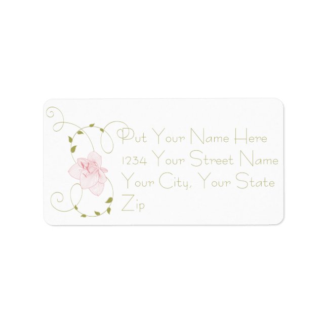 Garden Wedding Pink Lilies Label (Front)