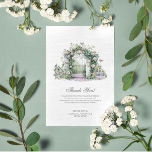 Garden wedding thank you card