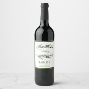Garden Wedding Wine Label Table Numbers