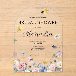 Garden Wildflowers Bridal Shower Invitation