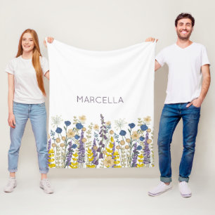  Garden Wildflowers Summer Garden Wedding  Fleece Blanket