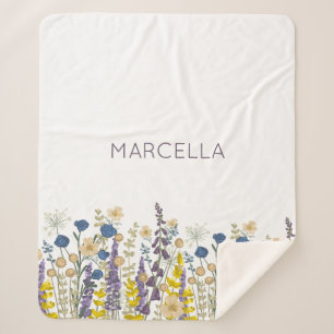  Garden Wildflowers Summer Garden Wedding  Sherpa Blanket