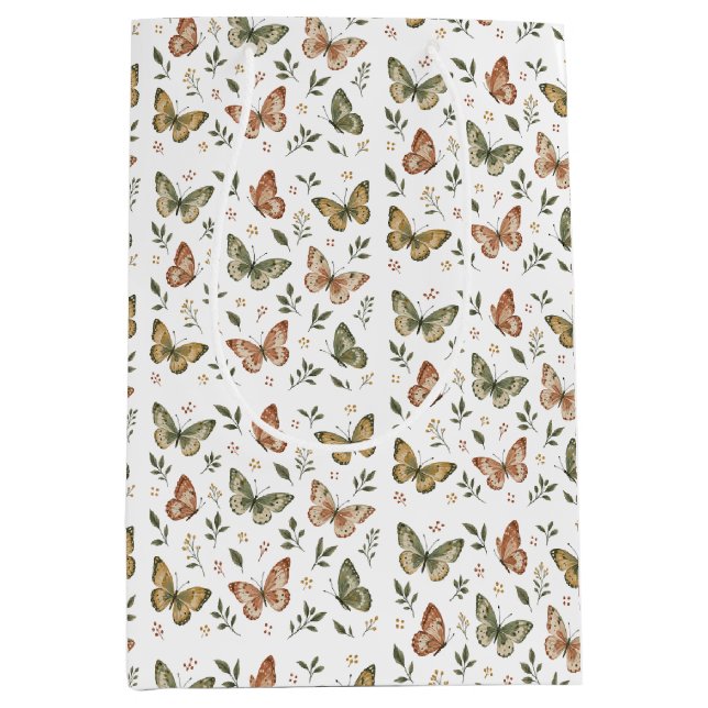 Garden Wings Butterfly Medium Gift Bag (Front)