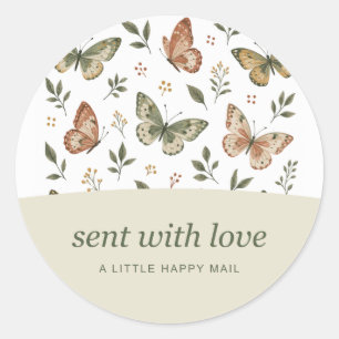 Garden Wings With Love Round Stickers