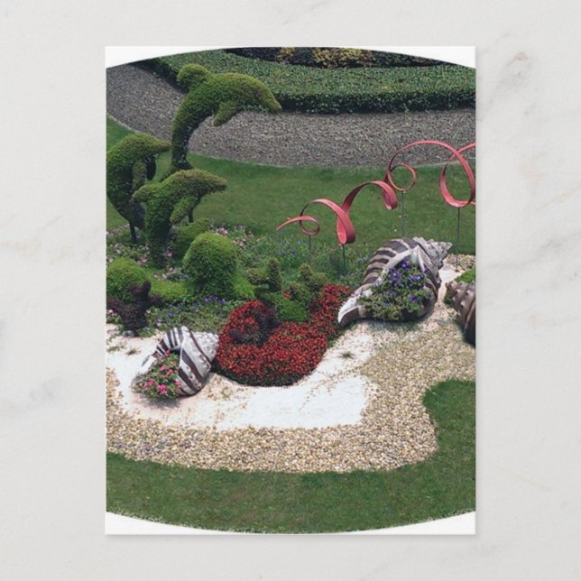 Garden with Dolphins Postcard (Front)