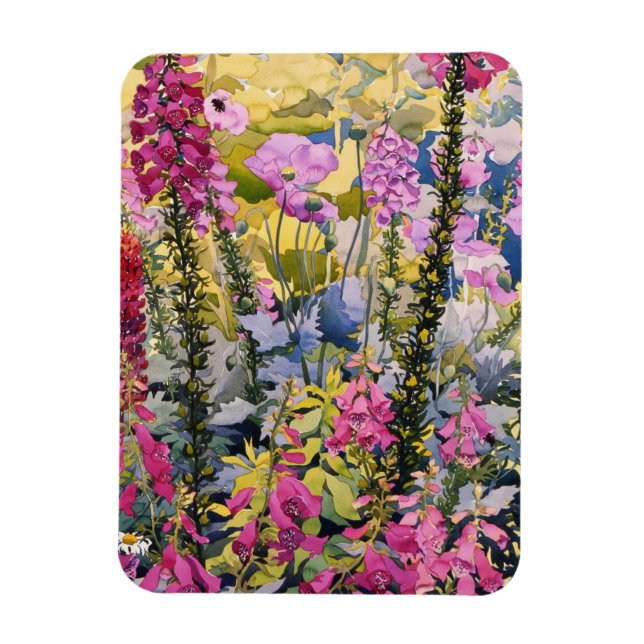 Garden with Foxgloves Magnet (Vertical)