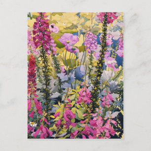 Garden with Foxgloves Postcard