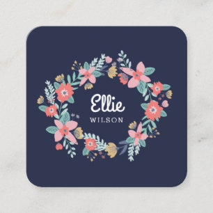 Garden Wreath Square Business Card