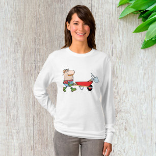 Gardener And A Wheelbarrow Womens Long-Sleeve T-Shirt