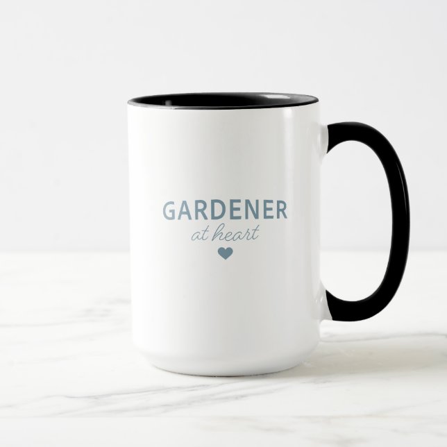 GARDENER AT HEART - Black Mug (Right)