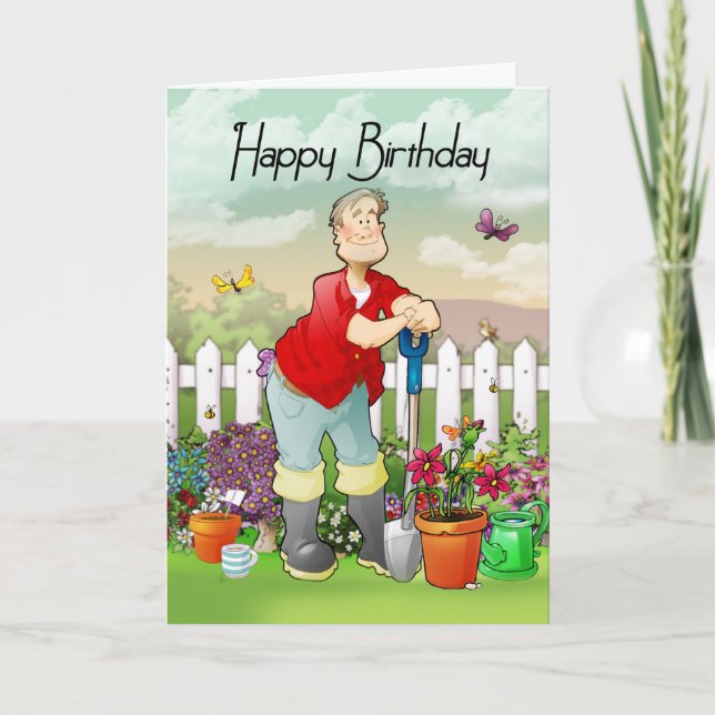 gardener  birthday greeting card (Front)