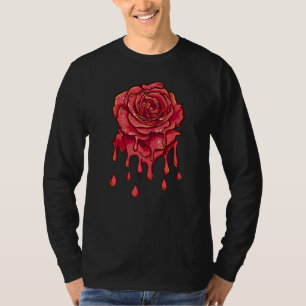 Gardener Botanist Red Melting Rose Flowers T-Shirt