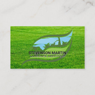 Gardener Cutting Grass Landscaper Business Card