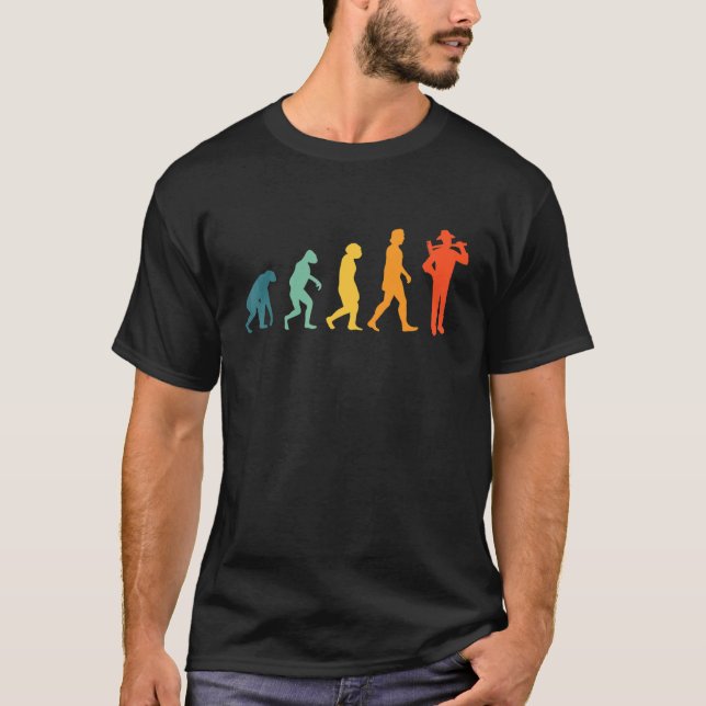 Gardener Evolution Retro Gardening Landscaper T-Shirt (Front)