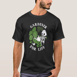 Gardener For Life Rebellious Gardener Cute Skull F T-Shirt
