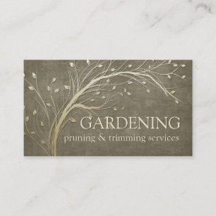 Gardener For Pruning And Tree Trimming Services Business Card