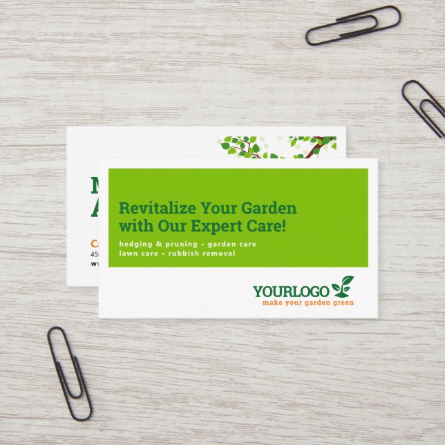 Gardener, Garden Centre, Lawn Care Business Card (Front/Back In Situ)