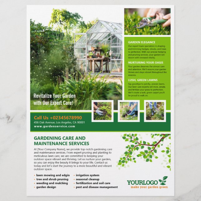 Gardener, Garden Centre, Lawn Care Flyer (Front)
