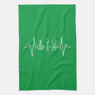 Gardener - Garden Tools Heartbeat Gardener Gift Tea Towel