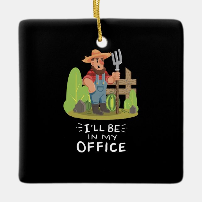 Gardener Gardening Ceramic Ornament (Front)