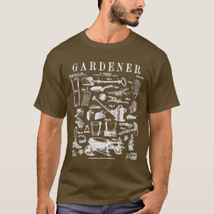 Gardener Gardening Garden Plant Tools Vintage Pate T-Shirt