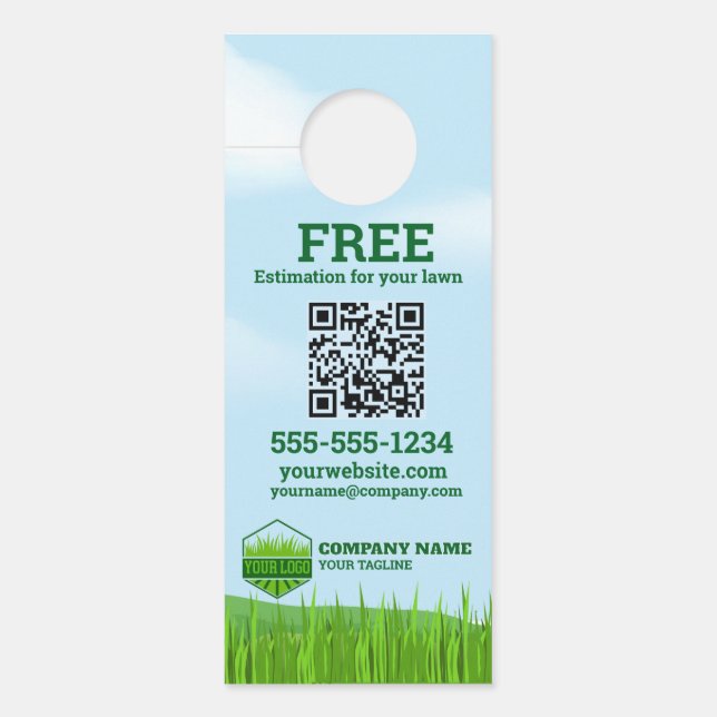 Gardener Lawn Care and Maintenance Door Hanger (Front)