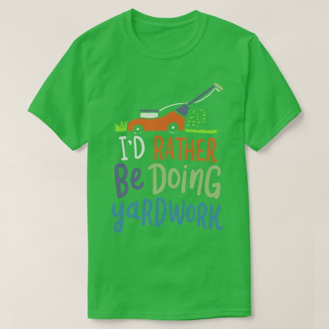Gardener Lawn Mower T-Shirt (Design Front)