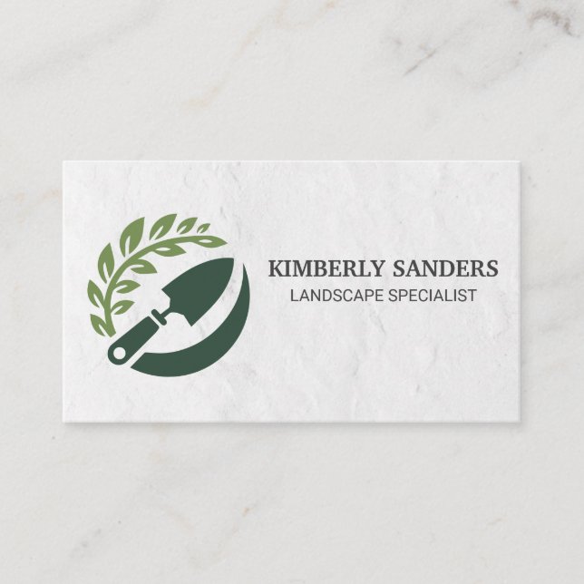 Gardener Logo | Landscaping | Trees Business Card (Front)