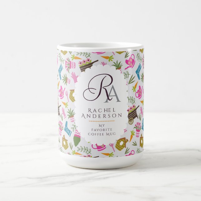 Gardener Monogram Grey Coffee Mug (Center)