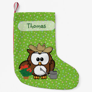 gardener owl Christmas stocking