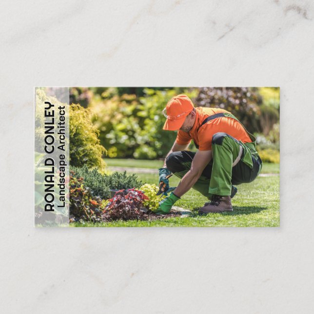 Gardener Pruning Plants | Landscaping Business Card (Front)