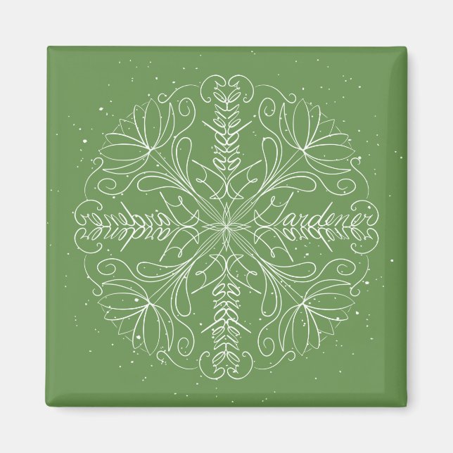 Gardener - Snowflake Word Art Magnet (Front)