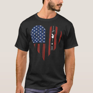 Gardener Vintage Heart Gardening American Flag 4th T-Shirt