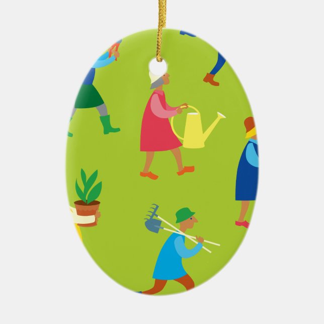Gardeners Ceramic Tree Decoration (Front)