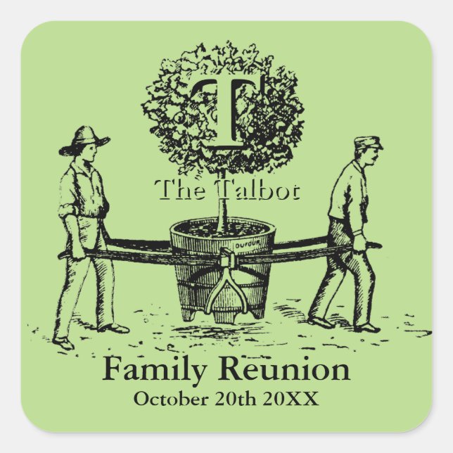 Gardeners Family Reunion Sticker with custom Name (Front)