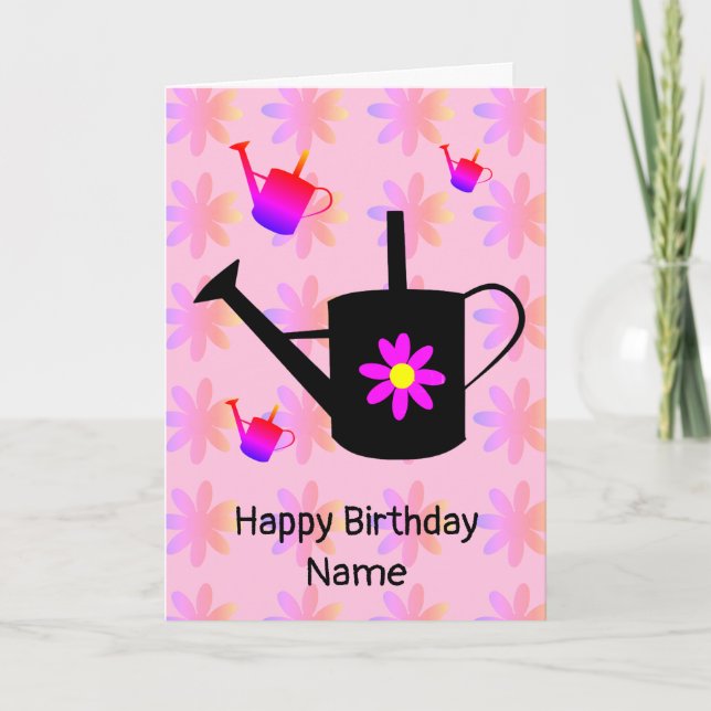 Gardeners Pretty Flowery Birthday Card (Front)