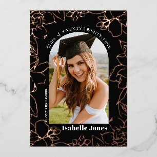 Gardenia Black Arch Photo Graduation Announcement