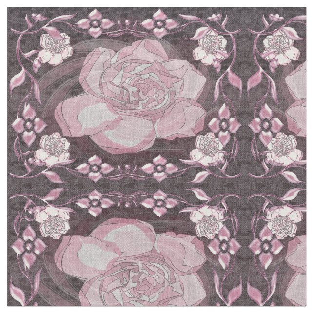Gardenia Flora Pattern Fabric (Close Up)
