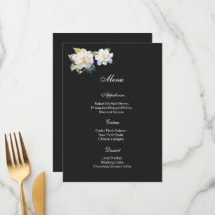 Gardenia Floral Menu Card