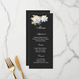 Gardenia Floral Menu Card