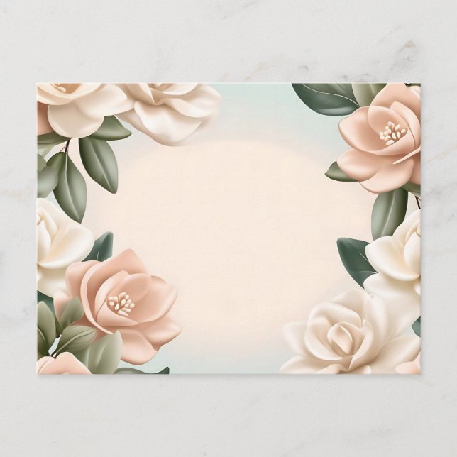 Gardenia Inspired Dreamy Pastel Postcard (Front)
