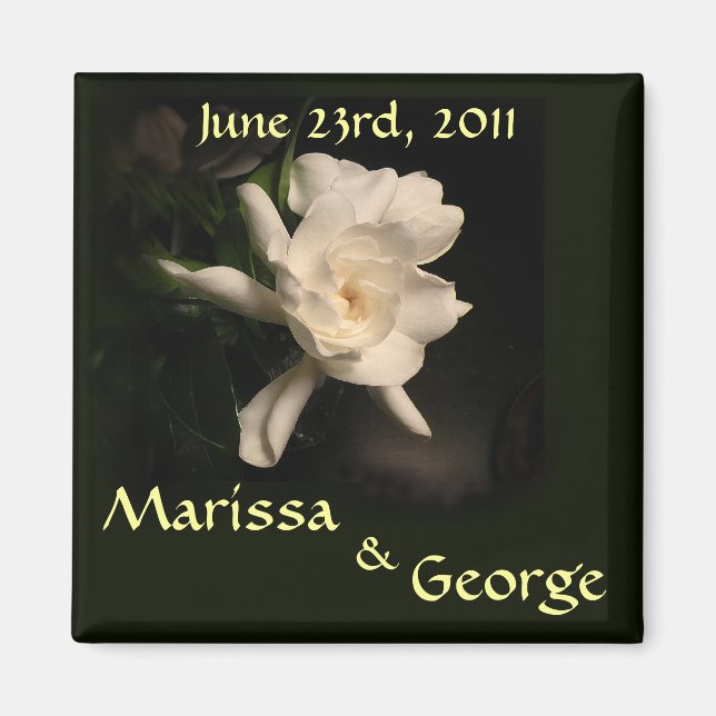 Gardenia Save the Date Wedding Magnet (Front)